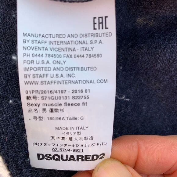 DSquared2 gray hooded iconic sweatshirt, made in Italy, logo along sleeves, L - Picture 8 of 10